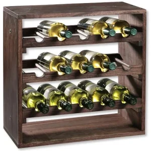 KESPER KSP69243 POLICA ZA VINO  BOROVO DRVO FSC 15 FLAŠA 50X50Y28CM