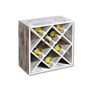 KESPER KSP69247 POLICA ZA VINO BELO DRVO 20 FLAŠA 50X50X25CM
